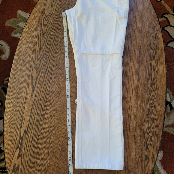 Tommy Hilfiger RARE Vintage 90's White Straight Jeans with Fringe Size Junior 9 - Picture 8 of 11